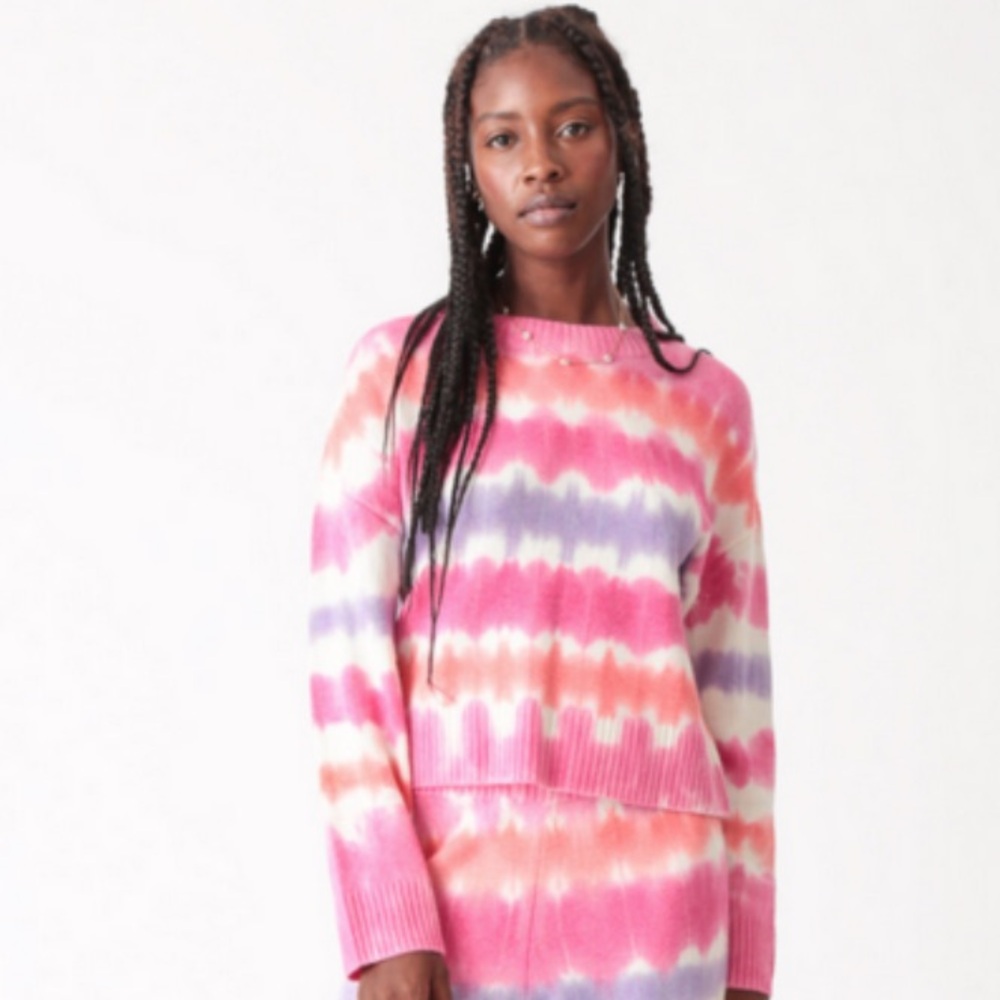Electric and Rose Esme wool blend crewneck sweater size medium bolt magenta
